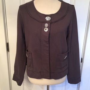 NEON BUDDHA JACKET COAT GRAY JERSEY LONG SLEEVE size M ATHLEISURE